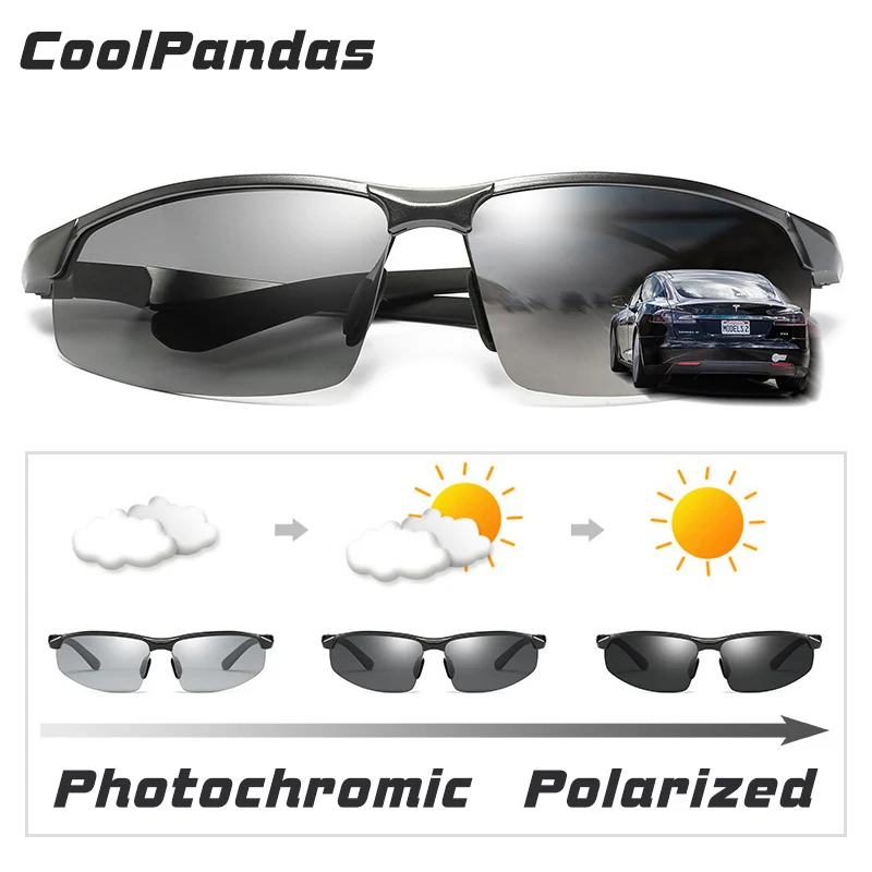 CoolPandas Brand Photochromic Sunglasses Men Polarized Chameleon Male Sport Sun Glasses Day Night Vision Driving_voghion.com