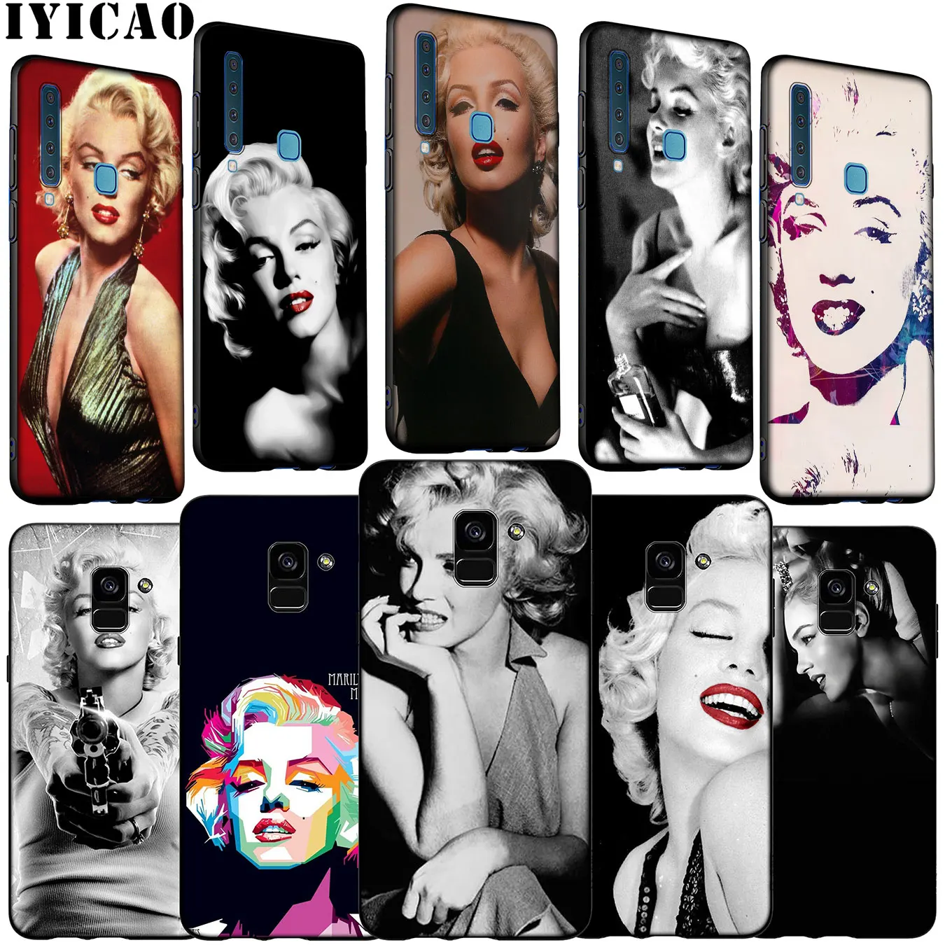 Marilyn Monroe Pin Up Girl Soft Silicone Phone Case for Samsung Galaxy A6 A7 A8 A9 2018 A3 A5 2016 2017 Note 9 8 10 Plus |