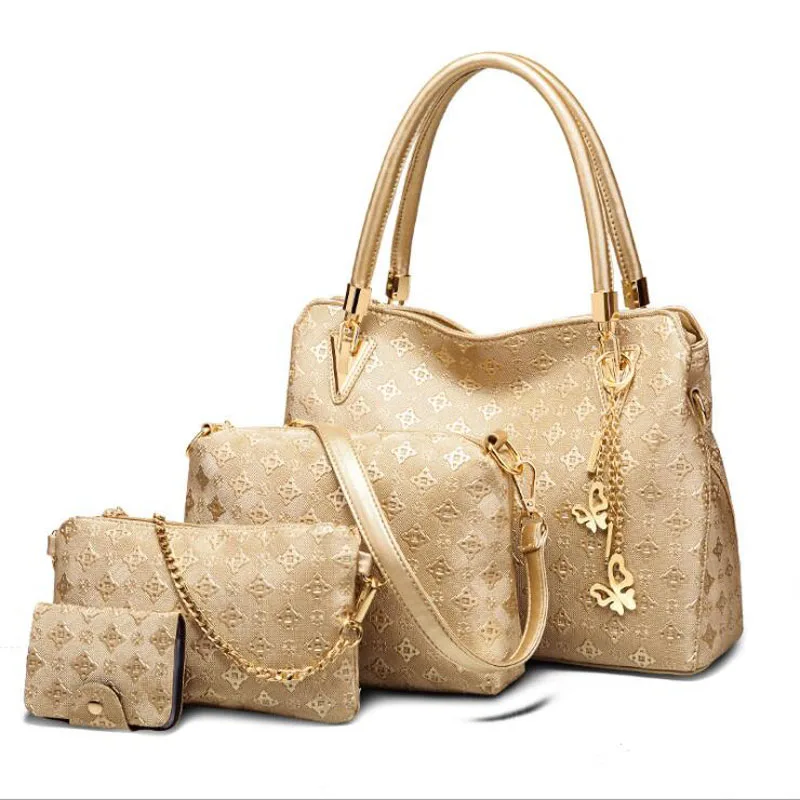 Women Top-Handle Bags Female Composite Bags Women Messenger Bags Handbag Set PU Leather Wallets Key Bag Set