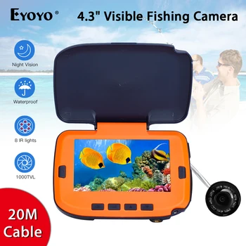 

Eyoyo 7HCS Original 4.3" 20M 1000TVL Fish Finder Underwater Fishing Camera 8pcs Infrared Lamp Camera For for fishing infrared