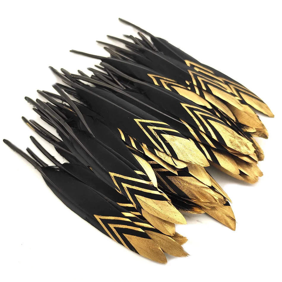 Quality Gold Sprayed Duck Feathers Wedding Millinery DIY Dress Costume Craft