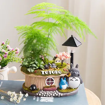 

MUSHROOM RESIN FLOWER POT TREE HOUSE SCULPTURE DECORATION DESKTOP FLOWER ARRANGEMENT CONTAINER GARDEN MICRO LANDSCAPE POTTED