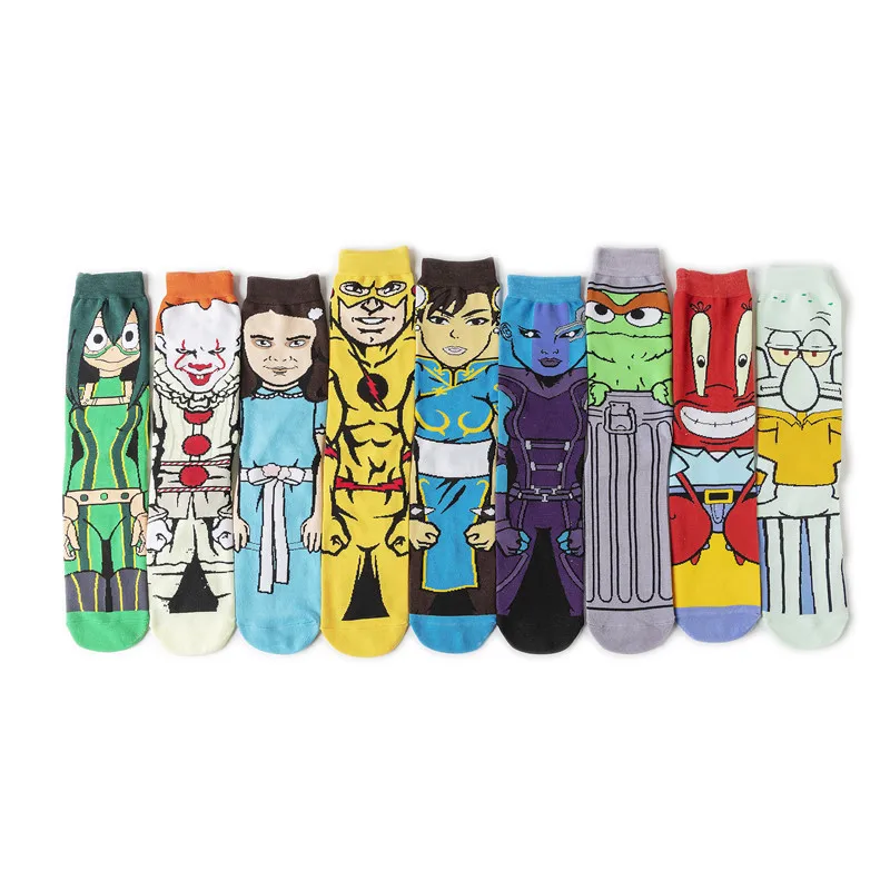 

Gift Anime Clown Superhero Cotton Cute Socks Ninja Cosplay cartoon personality socks trend stockings adult comics socks prop