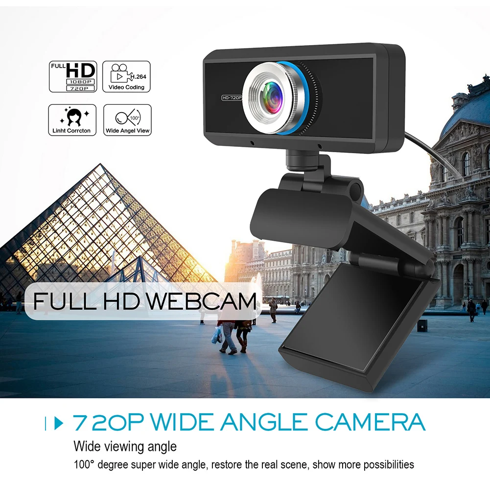 

Comfast HD Webcam 720P Camera 360 Degree Rotating Camera Video Call Recording with Noise Reduction Microphone for laptop desktop