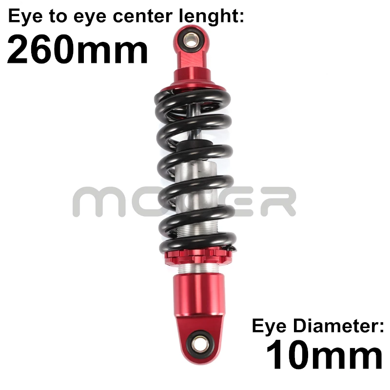 

1pcs 260 cm Motorcycle Moto Rear Air Shock Absorber Universals Red Style Damper Bumper Spring Shocks Suspension D40