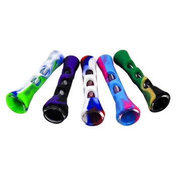 

HORNET Horn Shape FDA Silicone & Glass Smoking Herb Pipe 20MM One Hitter Dugout Pipe Smoking Tobacco Cigarette Pipe Accessories
