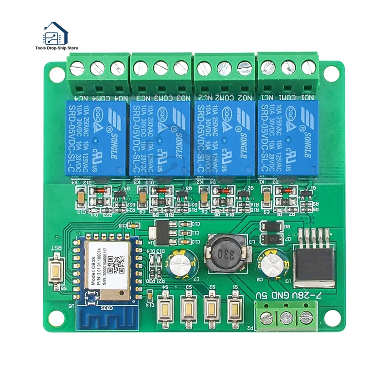 AC/DC Power Supply ESP8266 Wireless WIFI 4 Channel Relay Module ESP 12F