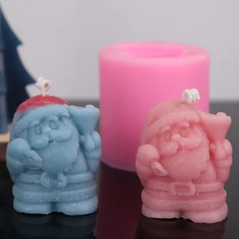

100% Handmake Soap Silicone Mold 3D Mini Santa Claus Shape Candle Mould Aromatherapy Plaster DIY Decoration Cake Molds