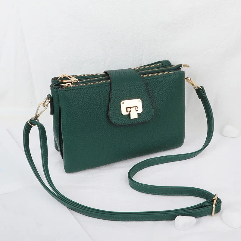  New Compartment Shoulder Bag Ladies Handbag Litchi PU Leather Crossbody Bags for Women Messenger Ba - 4000267122935