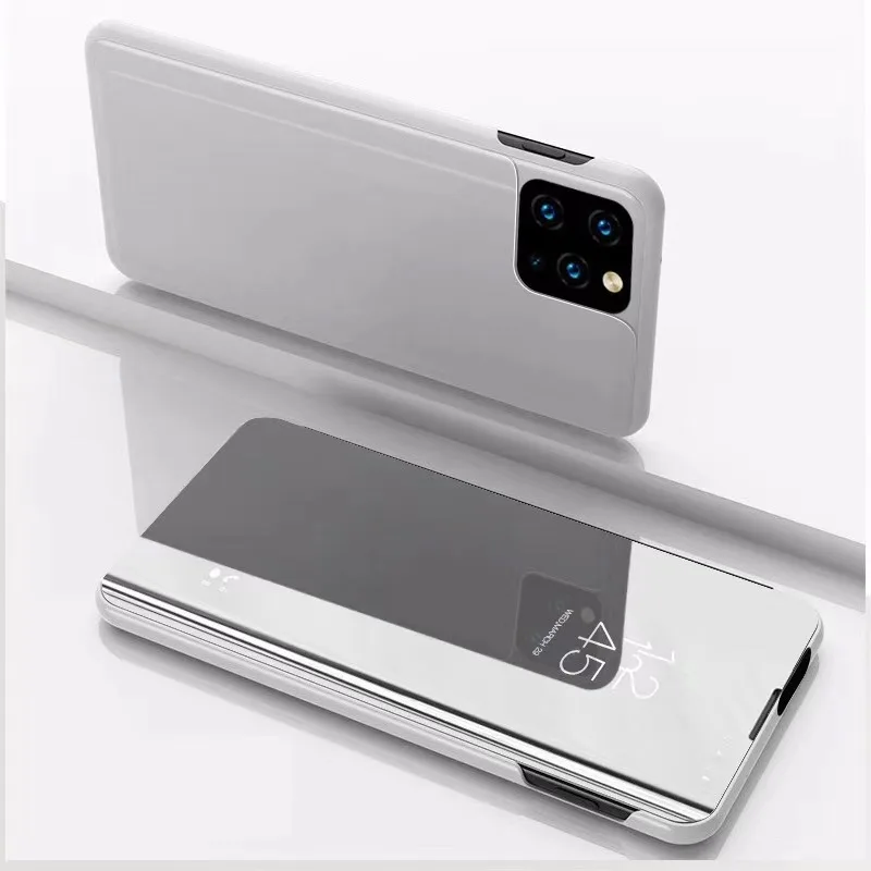 Для Apple iPhone 11 Pro Xs Max XR X 8 7 6s 6 Plus прозрачный зеркальный флип чехол для iPhone 11 Pro Max 5 5S SE прозрачный чехол - Цвет: Серебристый