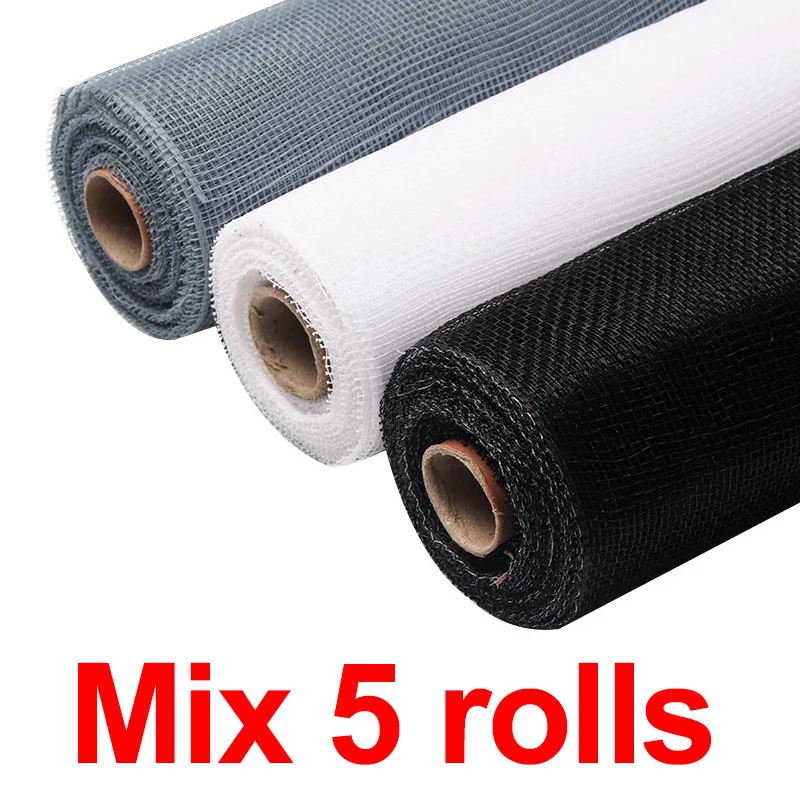 53cm*10yards/roll Korean PP Yarn Flower Bouquet Packaging Material Florist Flower Shop Supplies Wrapping Paper Bouquet - Color: Mix 5rolls