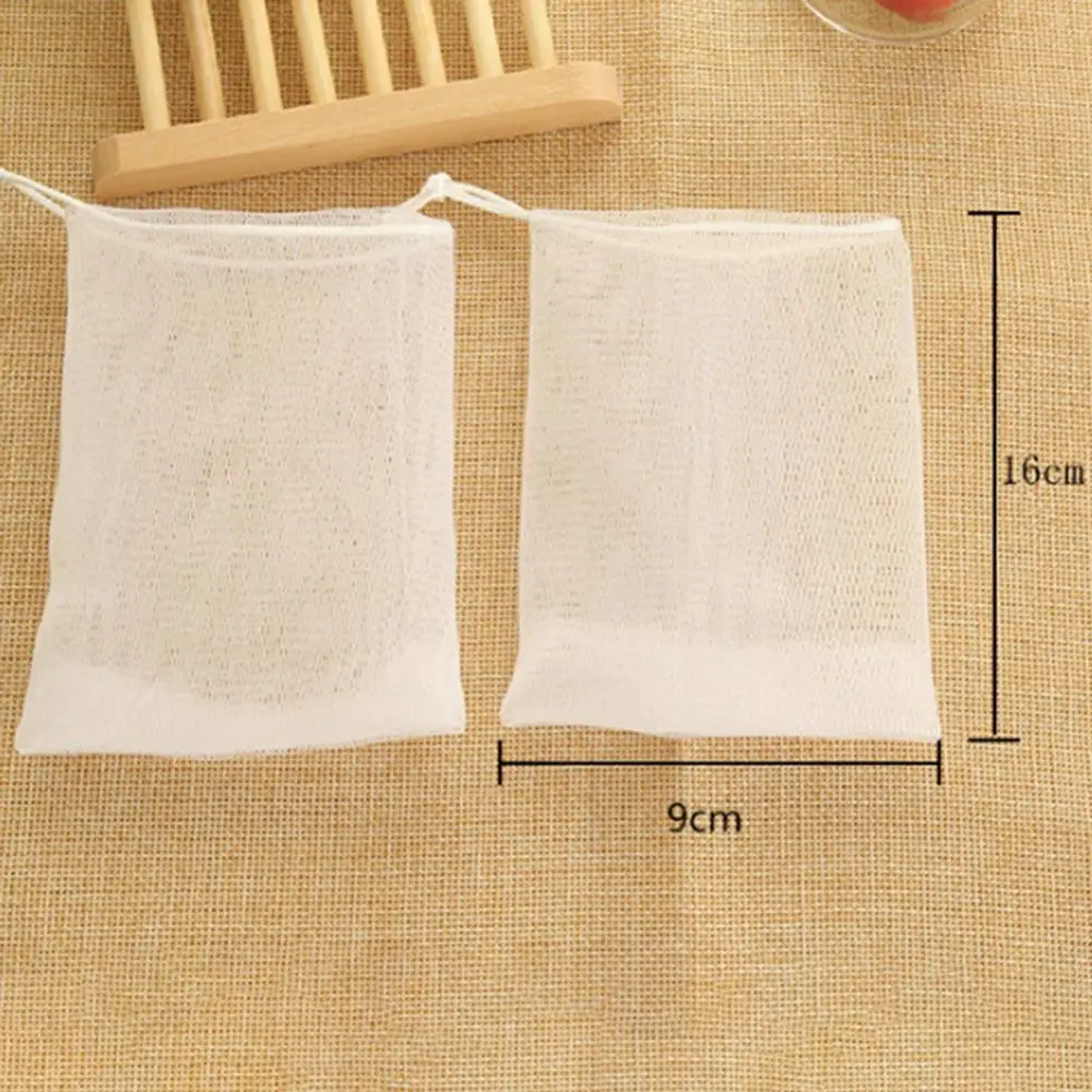 2Pcs Soap Foaming Net Bag Bubble Making Mesh Facial Cleaning Cleanser Pouch Tool