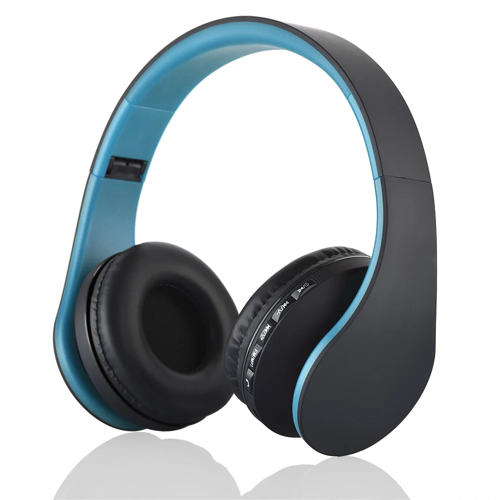 BT 4,1 EDR стерео наушники 6-9 часов fm-радио MP3 музыкальный плеер за ухо шумоподавляющий наушник телефонная гарнитура с AUX usb-кабелем - Цвет: Синий