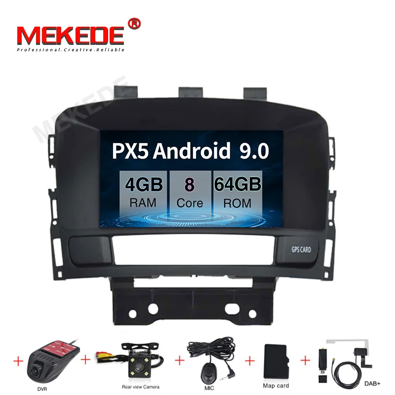 MEKEDE Android 9,0 автомобильный dvd-плеер для OPEL ASTRA J автомобильный аудио gps DVD 4 Гб ram+ 64 Гб FLASH 8 Octa Core+ DVR/wifi+ DAB - Цвет: 64G camera DVR DAB