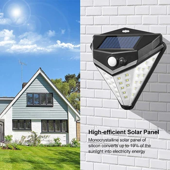 

38 LED Solar Power PIR Motion Sensor Wall Light Christmas Party Garden Decoration Outdoor Solar Lamp Garden Waterproof Lights