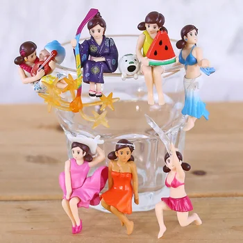

PUTITTO The Cup Edge Seres Fuchico Summer Time Mini PVC Figures Decoreation Toys Dolls 7pcs/set