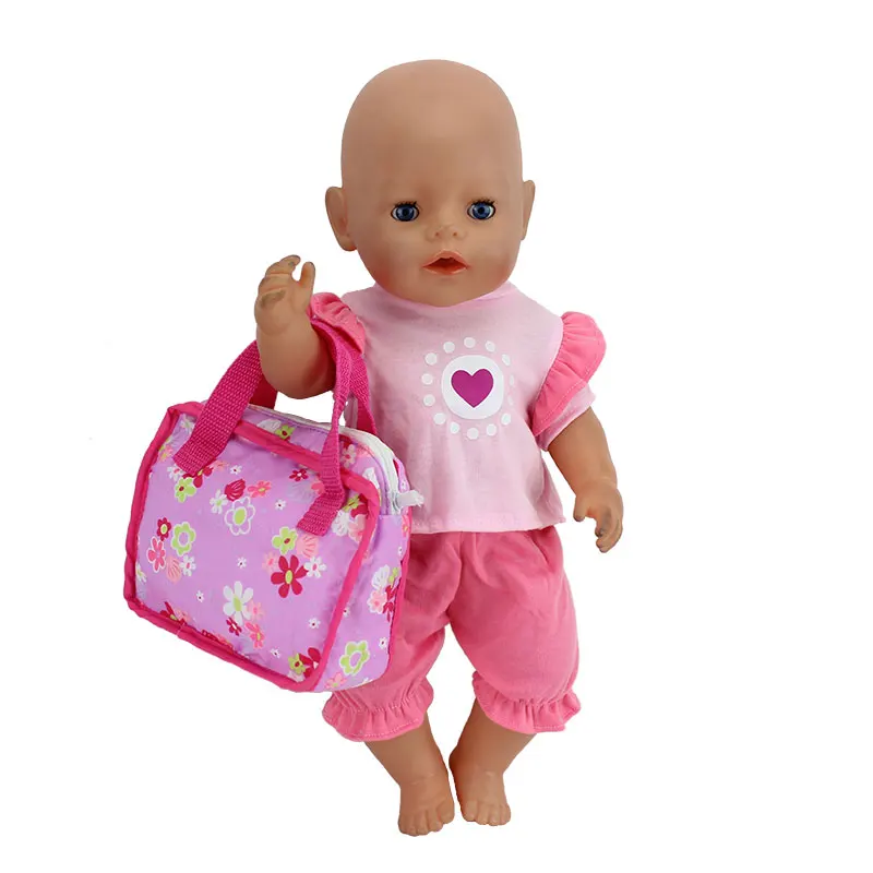7color-choose-cloth-Doll-accessories-handbag-Wear-fit-for-43cm-17inch-baby-Doll-only-sell-bag