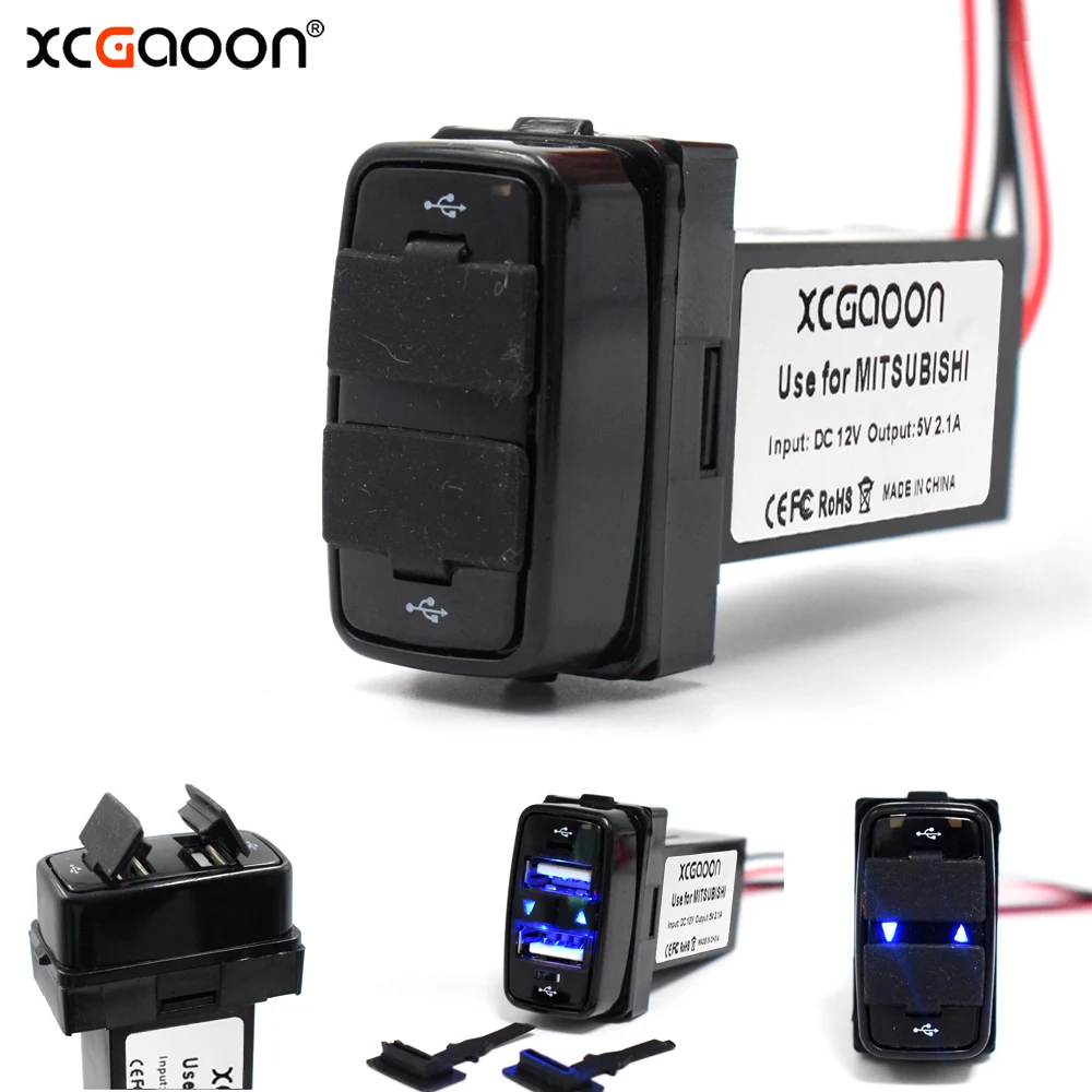 XCGaoon Специальный 5V 2.1A 2 USB разъем для автомобильного зарядного устройства MITSUBISHI DC