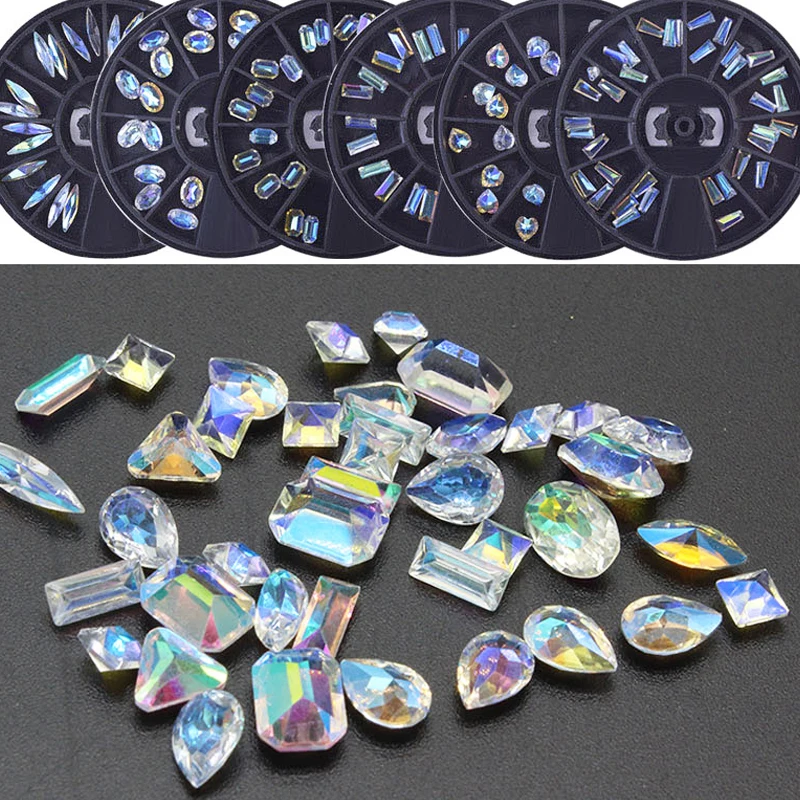 New 3D Resin Rhinestone In Wheel Symphony Korea/Japanese Style Nail 12 Design(ZP991) Nail Art Decorations Rhinestones DIY Wheel