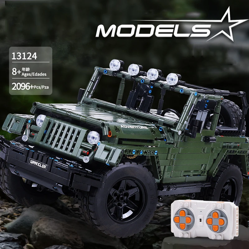 RC Technic джипа Wrangler MOC-30014 Приключения внедорожного автомобиля с мотором