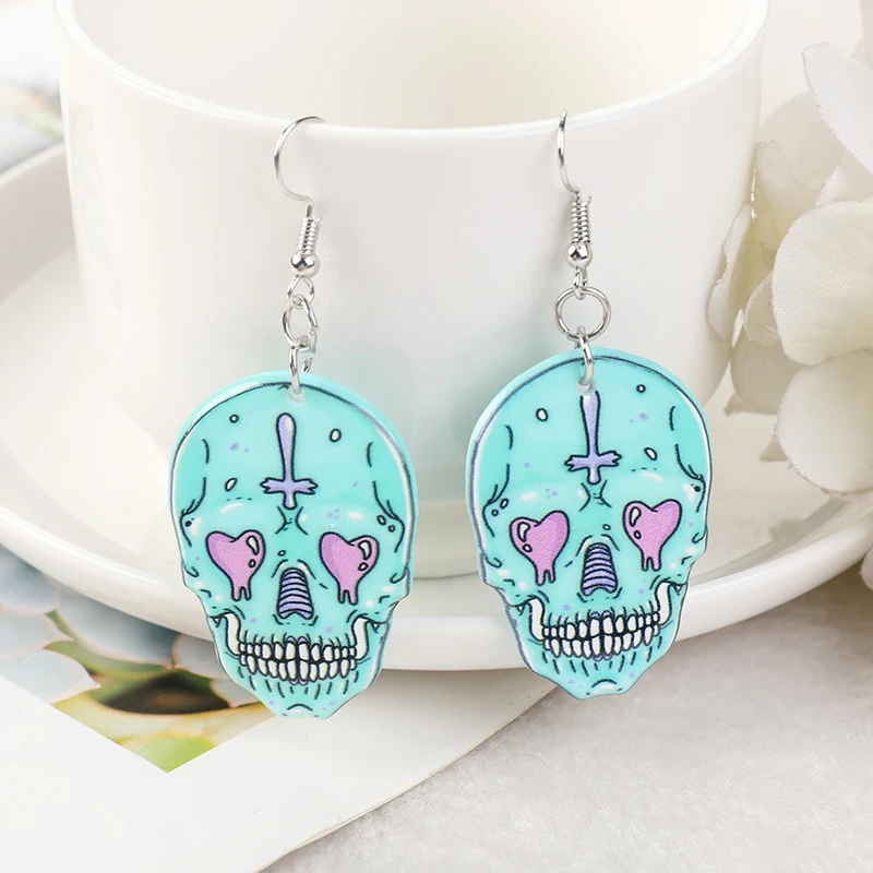 ポーズスケルトン　アクセサリー第1弾　第2弾　9点セット　未使用　匿名配送 1Pair FashionPastel Goth Creepy Skull Potion Cartoon Acrylic