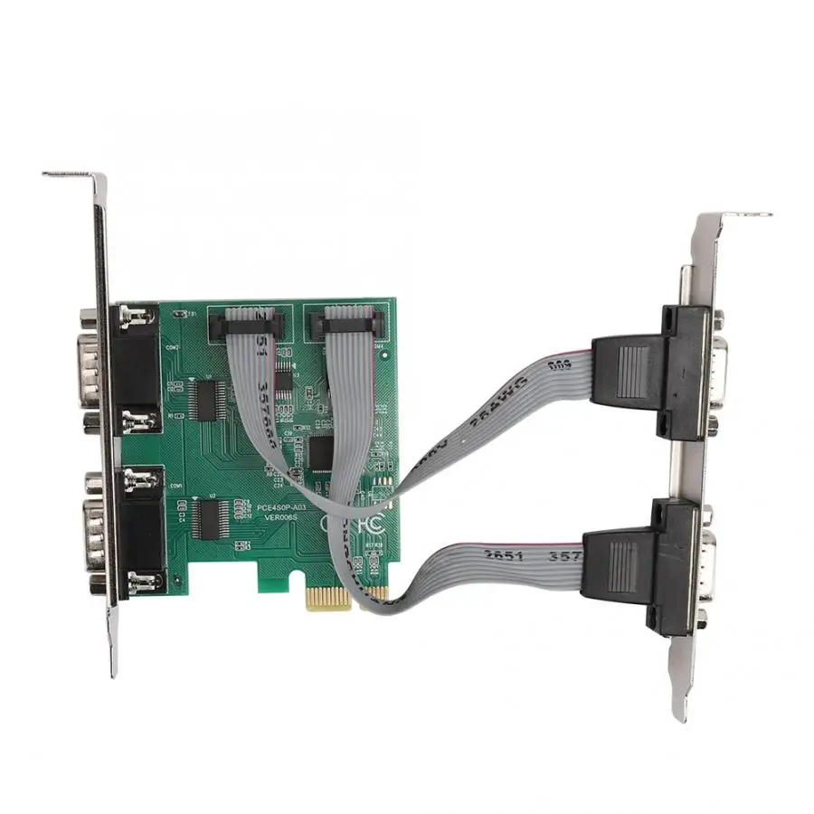 Карта расширения адаптер конвертер PCI-E RS232 4-Порты и разъёмы серийный Порты и разъёмы 2,5 ГБ/сек. полнодуплексный канал