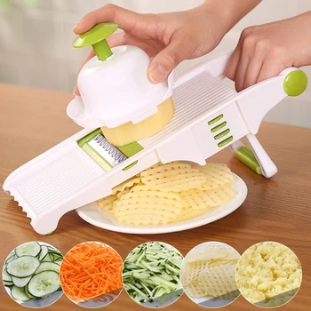 

New Vegetable Cutter With Steel Blade Mandoline Slicer Potato Peeler Carrot Cheese Grater Vegetable Slicer Kitchen Accessories