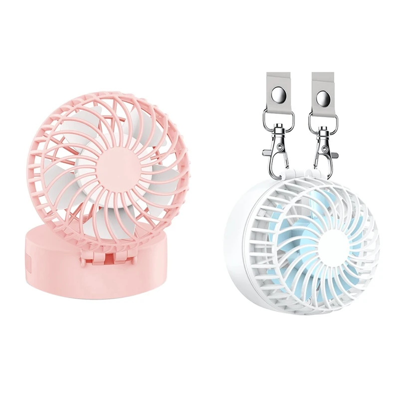 

2 Pcs Battery Operated Necklace Fan Rechargeable Personal Fan with 2600Mah Battery and 3 Setting 6-18H Working Hours 180 Degree