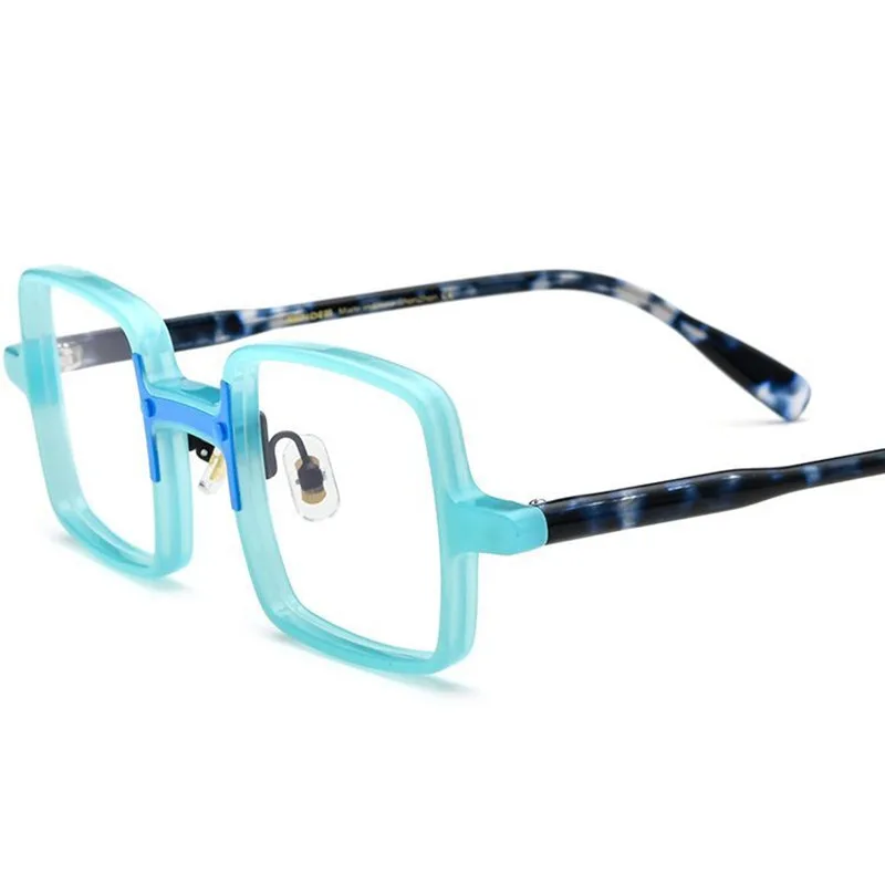 Japanese High Quality Acetate Glasses Frame Men Personality Square Eyeglasses For Women Clear Lens Prescription Eyewear