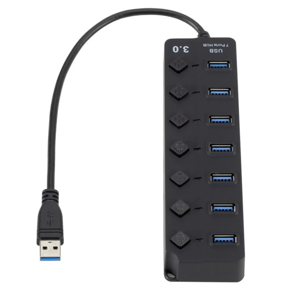 50# USB Hub 3.0 High Speed 4 / 7 Port Splitter On/Off Switch with EU/US Power Adapter for MacBook Laptop PC | Компьютеры и офис
