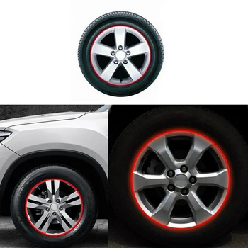 

20 Strips Red Reflective Motorcycle Car Rim Stripe Wheel Decal Tape Sticker Ring High Quality Viny Material High-Quality