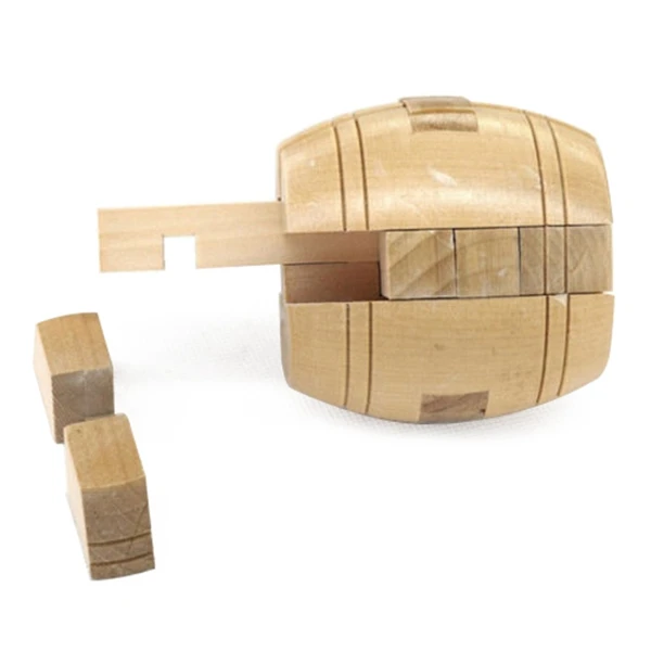 Высокое качество для взрослых 3D деревянная головоломка Brainteaser пивной бочонок Замок головоломки дерево Необычные Рождественский подарок игрушка для детей