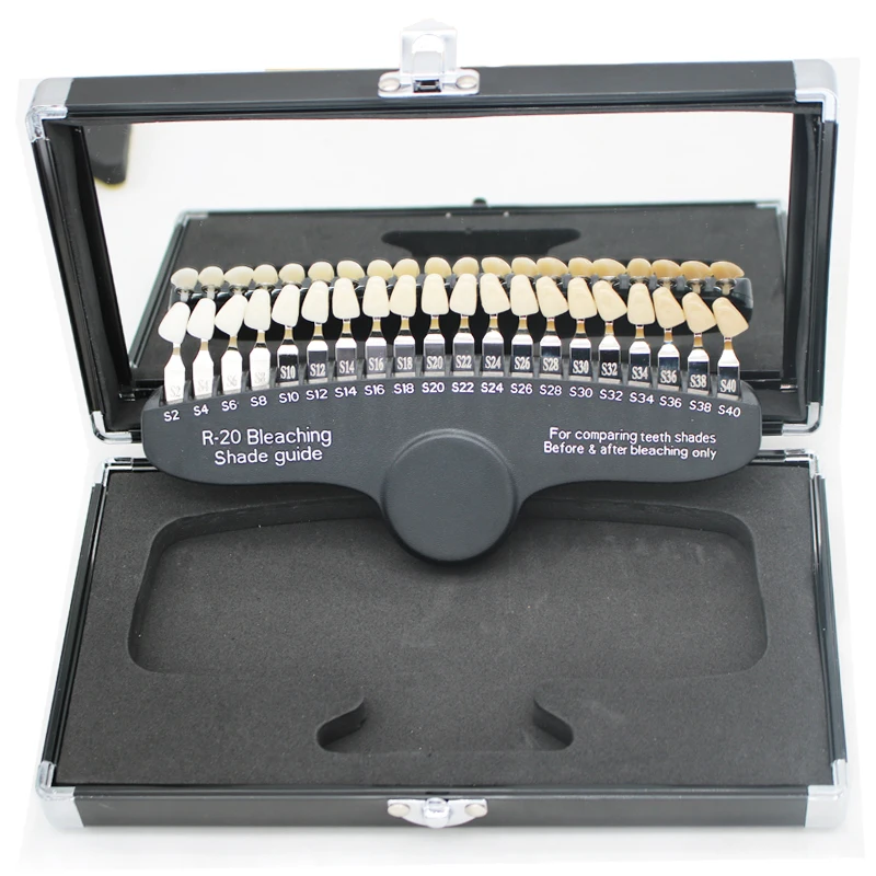 

1Set Dental tooth 20/27 Colors Teeth Whitening 3DShade Guide Color Comparator Mirror Dental Plate Dentistry Bleaching Comparator
