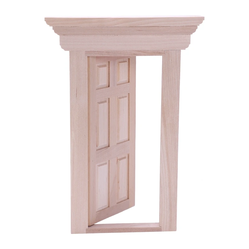 

1:12 Scale Wooden Fairy Front Door Dolls House Miniature Accessory Wood color