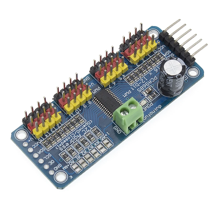16 канальный 12 битный PWM драйвер серводвигателя PCA9685 модуль I2C для робота