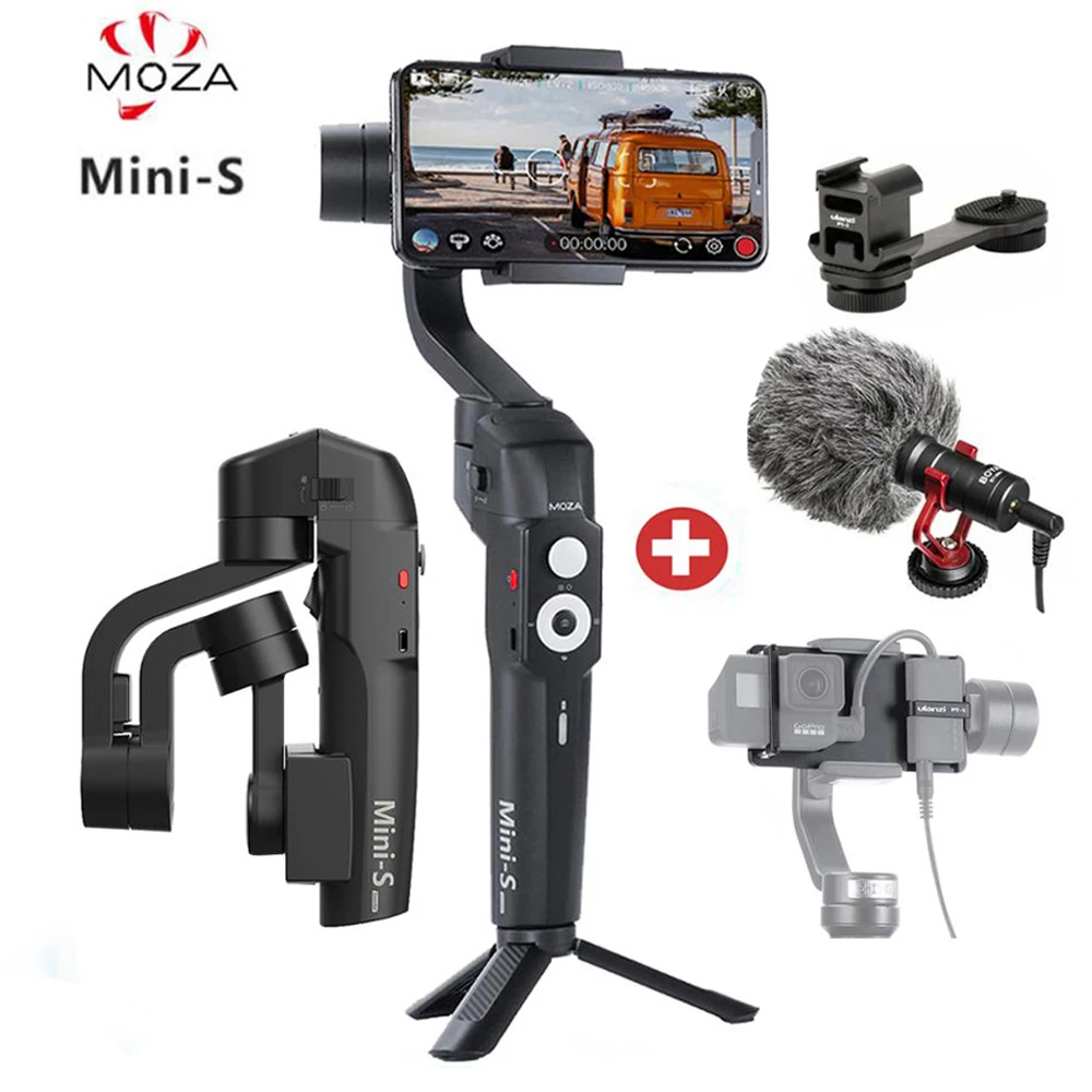 

RU Stock MOZA Mini S Foldable 3-Axis Handheld Gimbal Stabilizer for IOS10.0 iPhones Andriod 8.1 Smart Phones Gopro 5/6/7