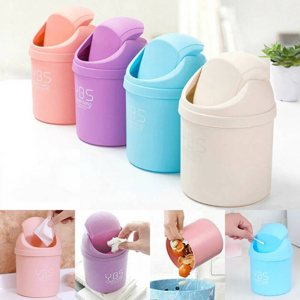 

Creative Desktop Mini Trash Can Covered Kitchen Living Room Desk Trash Box Household Cleaning Tools With Lid