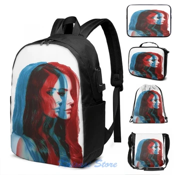 

Funny Graphic print lana del rey(3) USB Charge Backpack men School bags Women bag Travel laptop bag