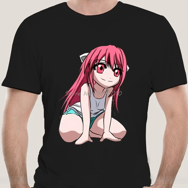 Men's Elfen Lied T-Shirts Nyu Vintage Cotton Short Sleeve Anime Manga Blood  Lucy Girl Yuka T Shirts Round Collar Clothes - AliExpress