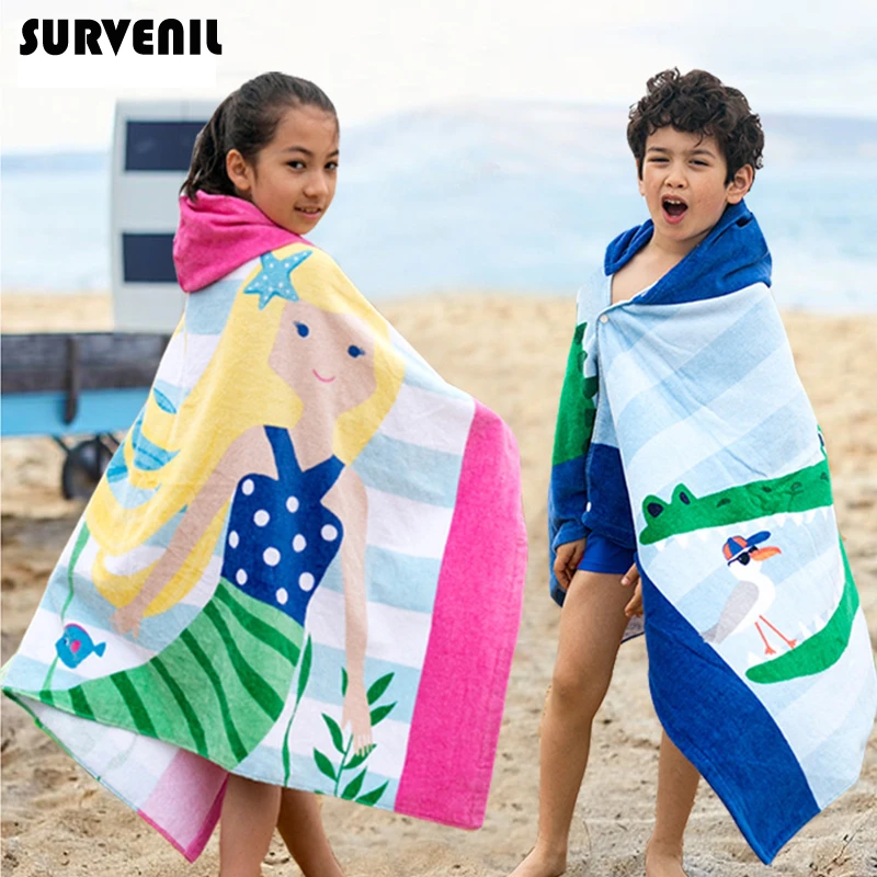 Los niños Bad Wrap con capucha toalla surf playa poncho Coverups