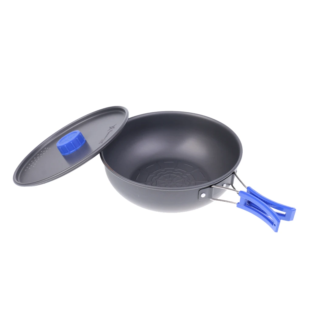 Hard Anodised Aluminum Frying Pan With Folding Handle Backpacking Cookware