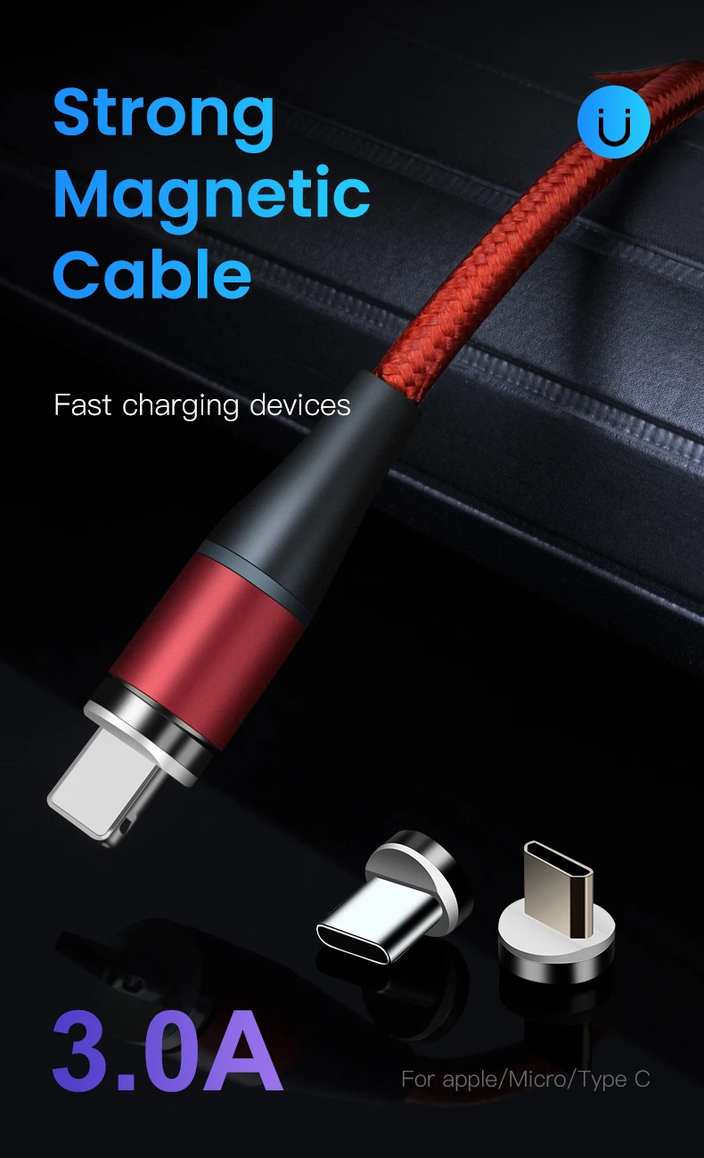 ESVNE Магнитный usb-кабель для зарядки iphone Магнитный Micro Usb кабель для быстрой зарядки Xiaomi Usb type C кабель для huawei