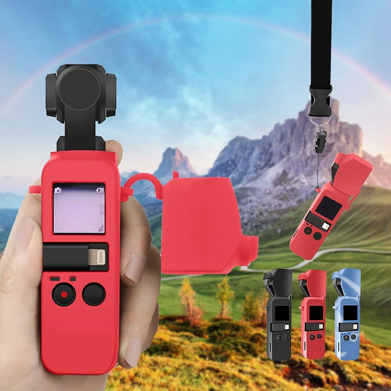 Для-DJI OSMO Карманный силиконовый защитный чехол с ремешком Защитные чехлы для DJI OSMO Карманный ручной карданный аксессуар