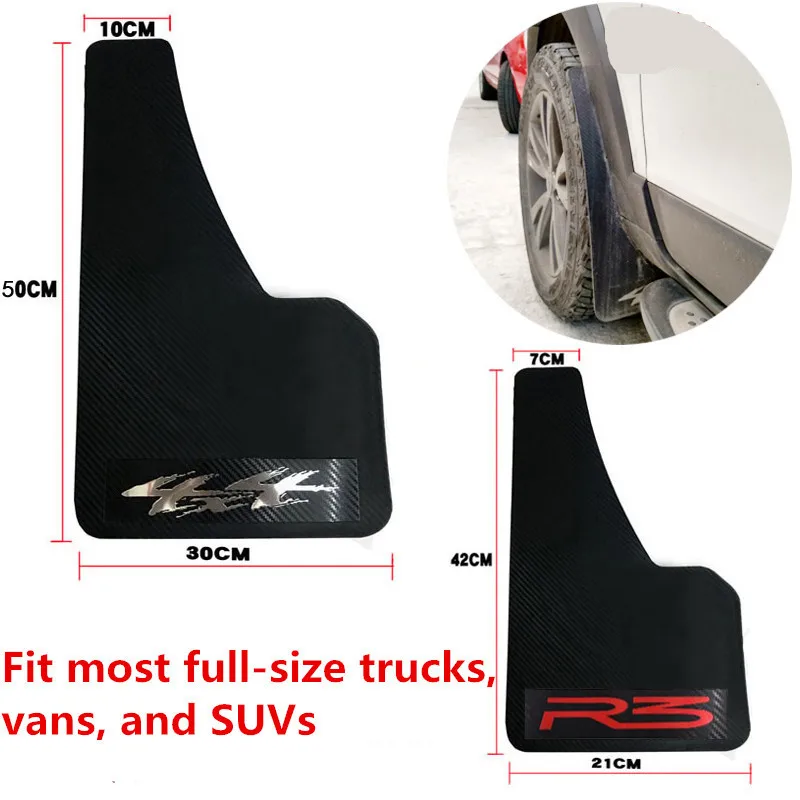 2 Pcs/set Car Mudguards Plastic Carbon Plaid Mud Flaps For Truck Auto