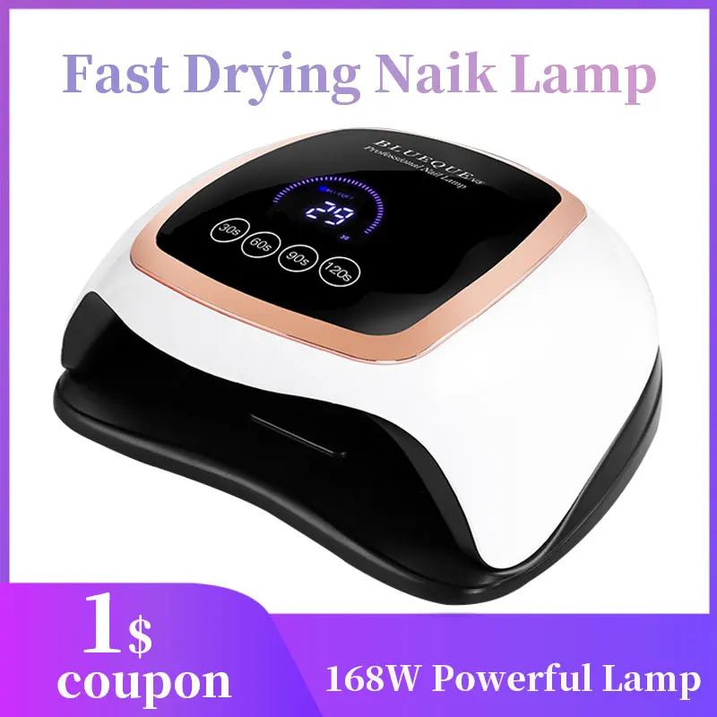 

168W Nail Lamp for Drying Nails Gel Nails Equipment 42 leds UV Lamps Fast Curing Nail Dryer With 4 Timer Smart Sensor Nail Lamp