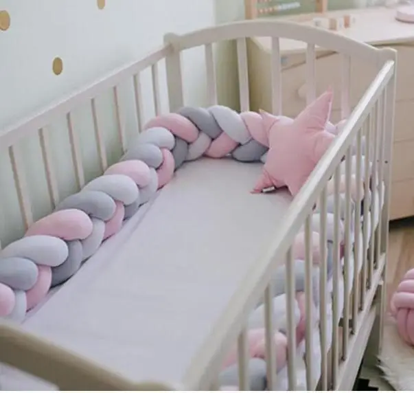 1 шт., 2 м, для новорожденных, детская кроватка, бампер, кровать, бампер, узел, декор для детской комнаты, для новорожденных, кровать, бампер, длинная, завязанная коса, подушка, узел, кроватка