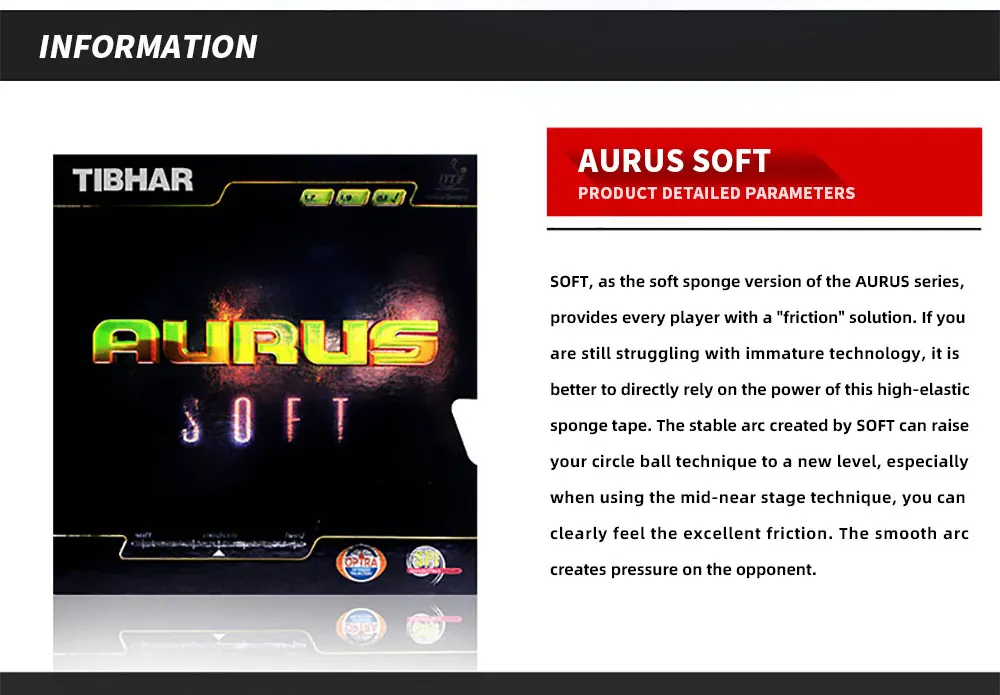Description Picture 4 of itemTIBHAR AURUS / SOUND / SOFT Genuine Table Tennis Rubber Ping Pong Sponge Germany Fast Attack Loop Pimples