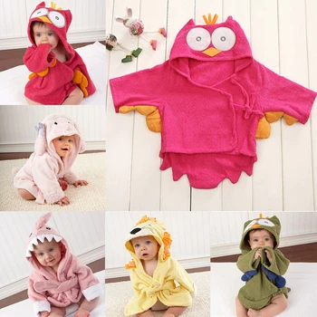

2020 Infant Baby Boys Girls Cartoon Animal Baby Bathrobe Baby Hooded Bath Towel Toddler Kids Bathing Honey Baby