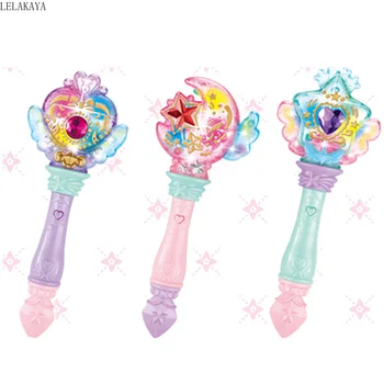 

Flashing Fairy Stick Anime Sailor Moon Card Captor Sakura Action Figure Star Heart Magic Wand Tsukino Usagi Glow Henshin Rod Toy