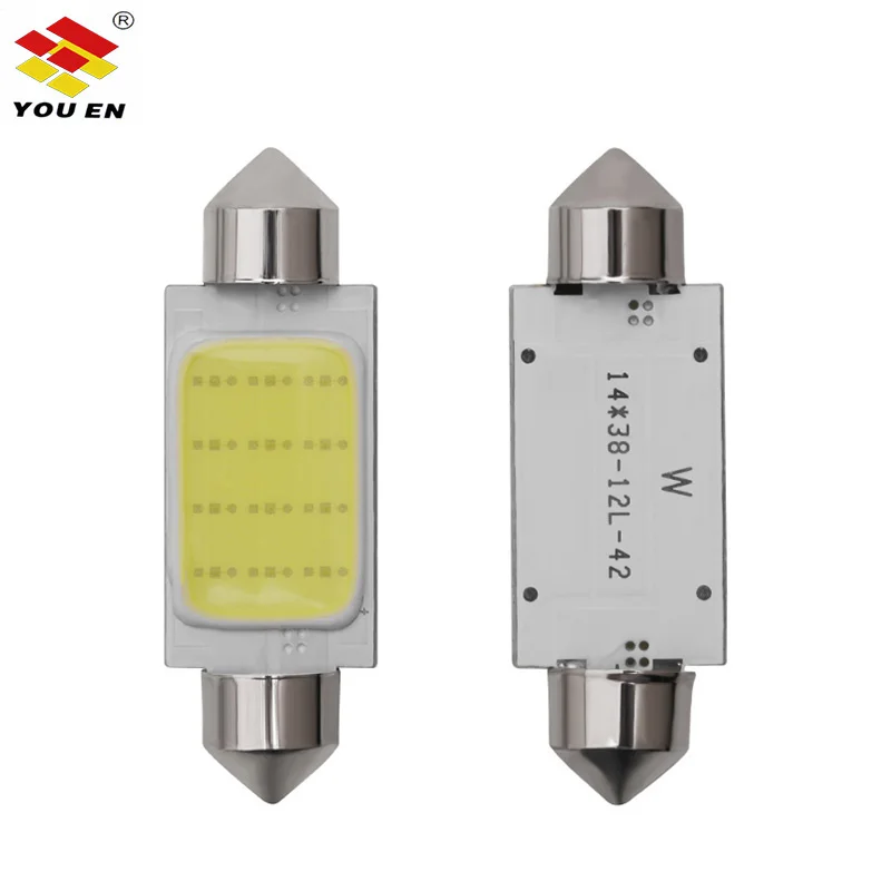 YOUEN 31 мм 36 39 41 COB светодиодный ная лампа C5W C10W автомобильный купольный светильник